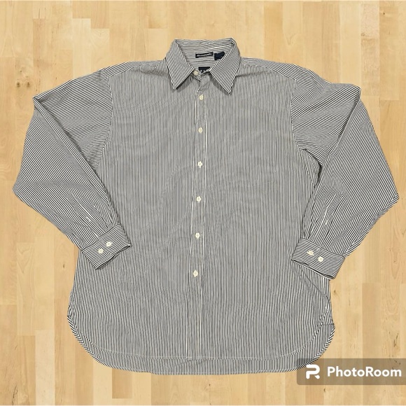 GAP Large Cotton Striped Long Sleeve Button Down Dress Shirt Work Casual - Picture 1 of 8